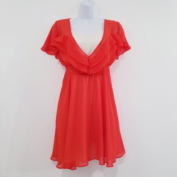 BCBGeneration Chiffon Ruffle Dress - Picture 1 of 10